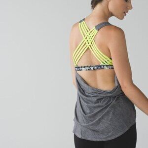 Lululemon Wild Tank Heathered Slate & Crosscourt  Petal Black Clarity Yellow